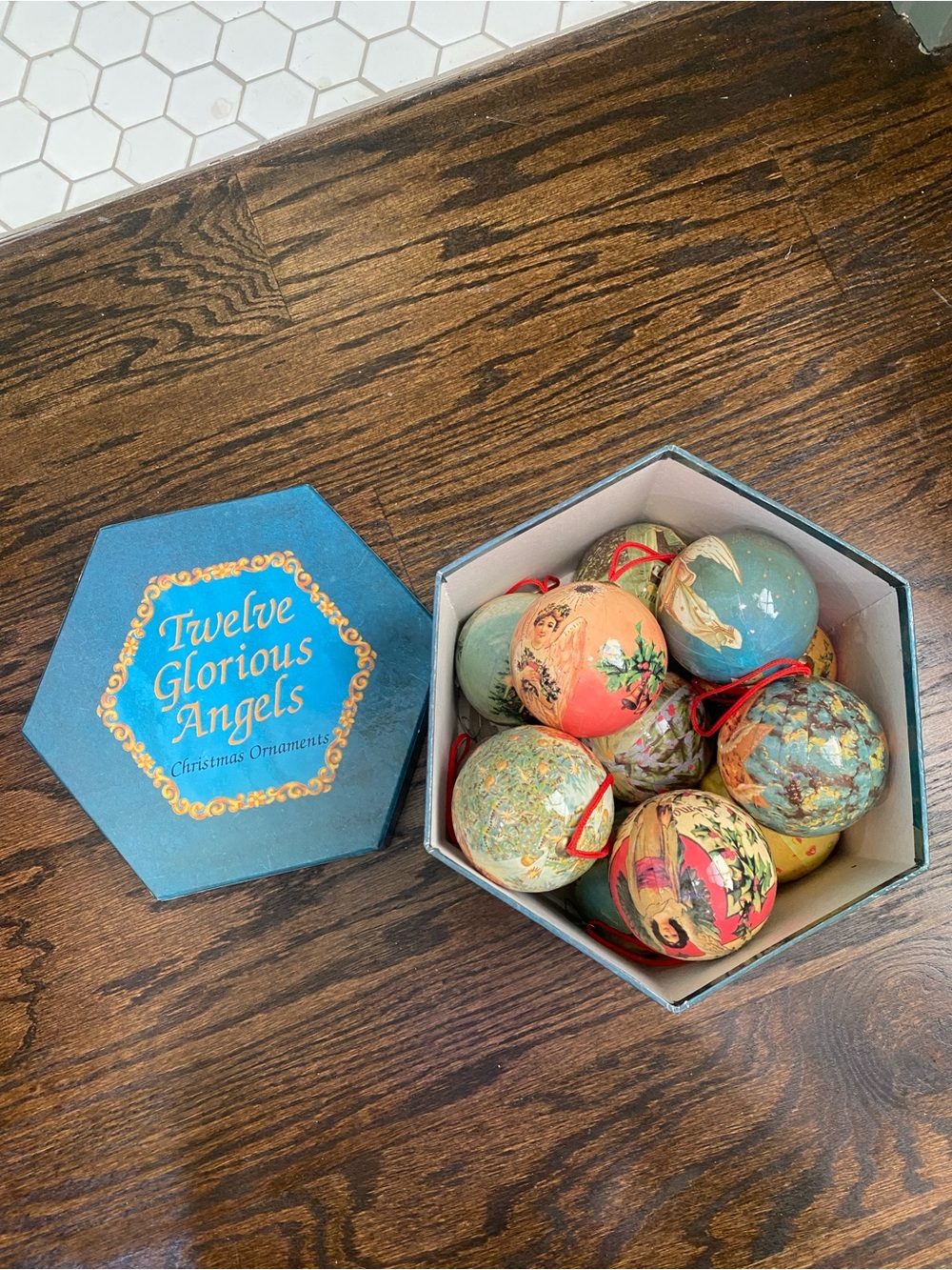Vintage Twelve Glorious Angels handmade  Multi-Color Christmas Ornament Set